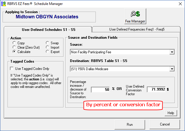 rbrvs ez-fees schedule manager