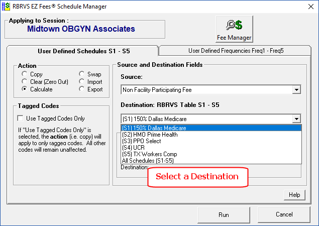 rbrvs ez-fees destination manager