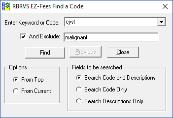 rbrvs ez-fees find search