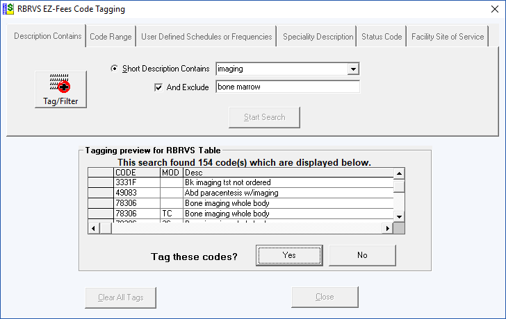 rbrvs ez-fees tag codes