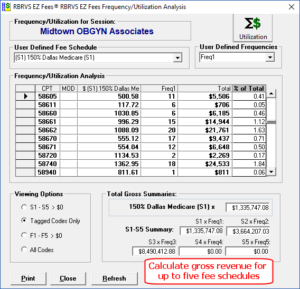 rbrvs ez-fees utilization analysis